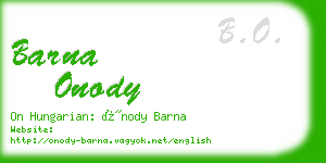 barna onody business card